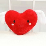 Grabadeal Valentine Smiling Love Heart with wings (Red) - 30 cm